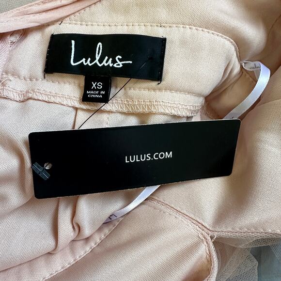 Lulus Blush Pink Tulle V-Neck Skater Dress NEW - Picture 7 of 7